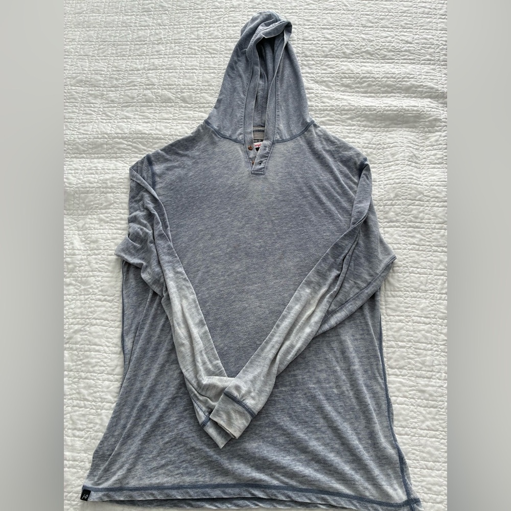 PRICE DROP! Johnnie-O Hangin’ Out Lightweight Henley Light Blue Hoodie. Men's L